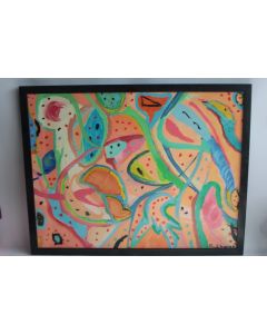 Peinture à l'huile Rose CHARREY