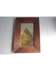 Tableau peinture René Bruchet Château Ruine Rhin