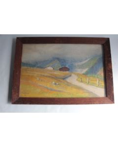 Tableau Dessin à la craie grasse Prayon Valais Suisse Meltzer