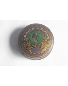 Boîte médicaments tôle lithographiée Grains d'évian