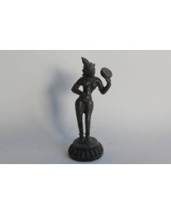 Statuette bronze Danseuse hindoue seins nus Inde