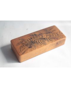 Boîte à timbres bois gravé Suisse