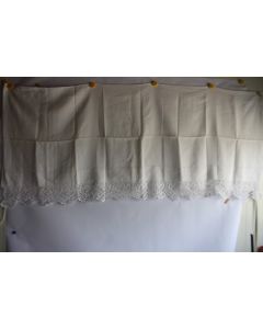 Ancien drap lin fin brodé