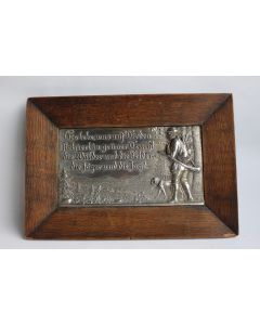 Bas relief argenté XIXe siècle chasse 