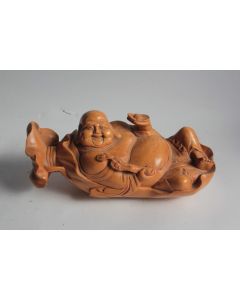 Bouddha rieur bois sculpté