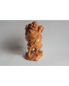 Bouddha rieur bois sculpté