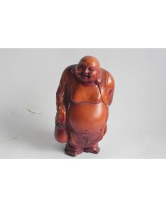 Bouddha rieur bois sculpté