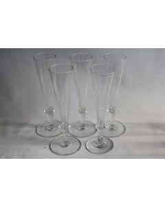 5 Anciennes flûtes à champagne cristal