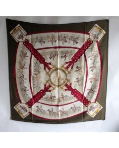 HERMES Foulard soie Les allures du cheval H. de Linarès