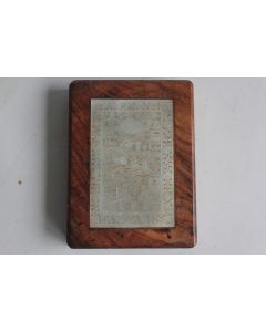 Ancienne plaque nacre gravée Chine Presse papier