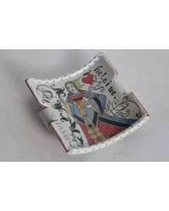 Émile GALLÉ Vide poche porcelaine dame de coeur