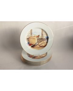 6 Assiettes à fromages porcelaine Limoges