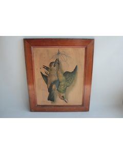 Tableau Chromolithographie nature morte gibier chasse