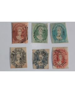 Timbres Colonie anglaise Tasmanie Victoria série 1857-1860