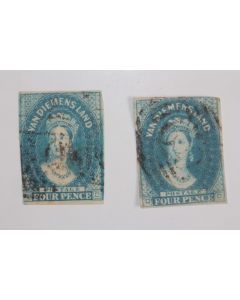 Timbre Colonie anglaise Tasmanie Victoria 4 pence 1855-1856