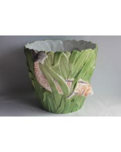 Grand Cache pot Carpes Koï majolique Italie