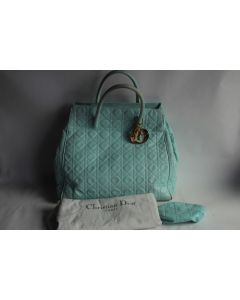 Christian DIOR Sac à main cannage bleu clair