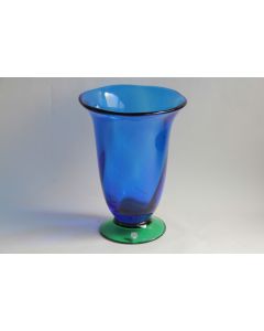 ORREFORS Sweden Vase Louise bleu et vert
