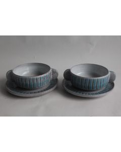 Deux tasses céramique signées SL 1960