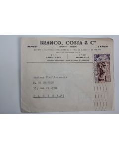 Enveloppe Branco timbre Afrique équatoriale française Libération 1957