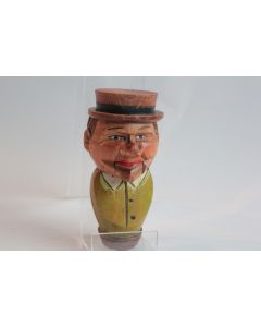 Bouchon à système bois sculpté Art Populaire