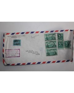 Enveloppe U.S air mail registrered  union city N.J 1956