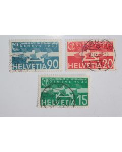 Timbres Suisse poste aérienne commémoration conférence désarmement 1932