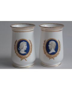 Paire vases porcelaine Kerr and Binns Worcester