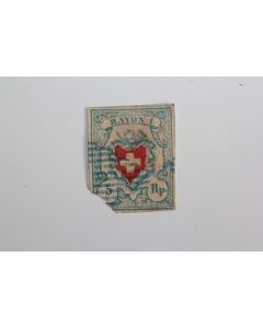 Timbres Suisse 1er octobre Rayon I à croix non encadrée 1851