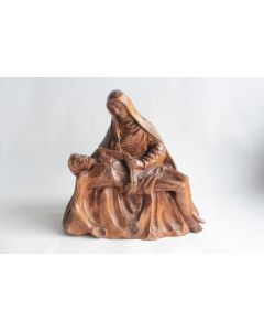 Sculpture bois Pieta Vierge de Piété