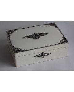 Coffret à bijoux bois laqué blanc Napoléon III
