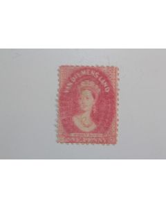 Timbre Colonie anglaise Tasmanie Victoria one penny double impression 1864-1870