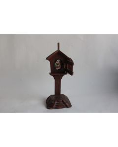 Calvaire bois sculpté Peinture miniature Vierge à l'enfant Art Populaire