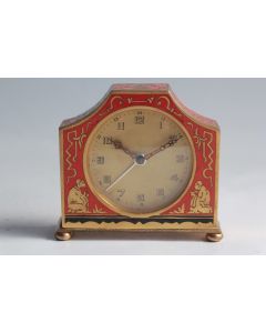 Pendulette réveil émaillée Chinois Art déco