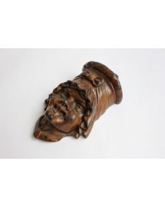 Porte allumettes murale bronze caricature bourgeoise