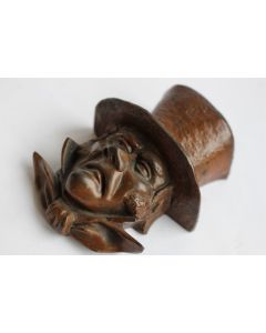 Porte allumettes murale bronze caricature bourgeois