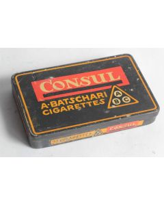Boîte à Cigarettes tôle A. Batschari Consul Berne Suisse