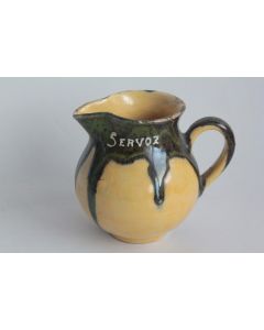 Pot à crème terre vernissée Servoz Haute-Savoie Art populaire