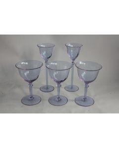 5 Verres cristal améthyste Moser