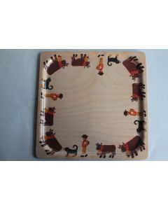 Plateau vintage mélamine Vaches Suisse Platex