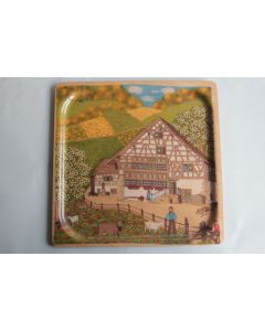 Plateau vintage mélamine Chalet Suisse Fisba Stoffels Platex