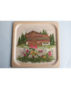 Plateau vintage mélamine Chalet Suisse Platex