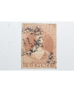 Timbre Colonie anglaise nouvelle Zelande Victoria six pence 1858