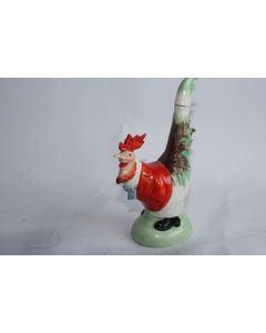 Petite bouteille porcelaine humoristique coq
