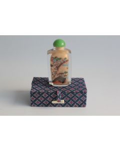 Flacon tabatière verre peint Chine