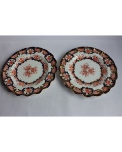 Paire d'assiettes porcelaine Royal Crown Derby 