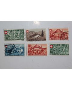 Série Timbres Suisse Pro Patria  métiers et maisons suisses 1945 obl