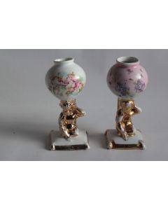 Paire vases porcelaine Anges Vieux Paris Napoléon III