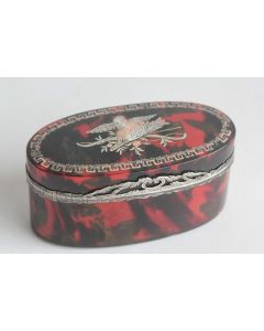 Boite à tabac écaille rouge argent or XVIIIe siècle