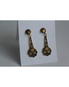 Boucles d'oreilles acier damasquiné de Tolède